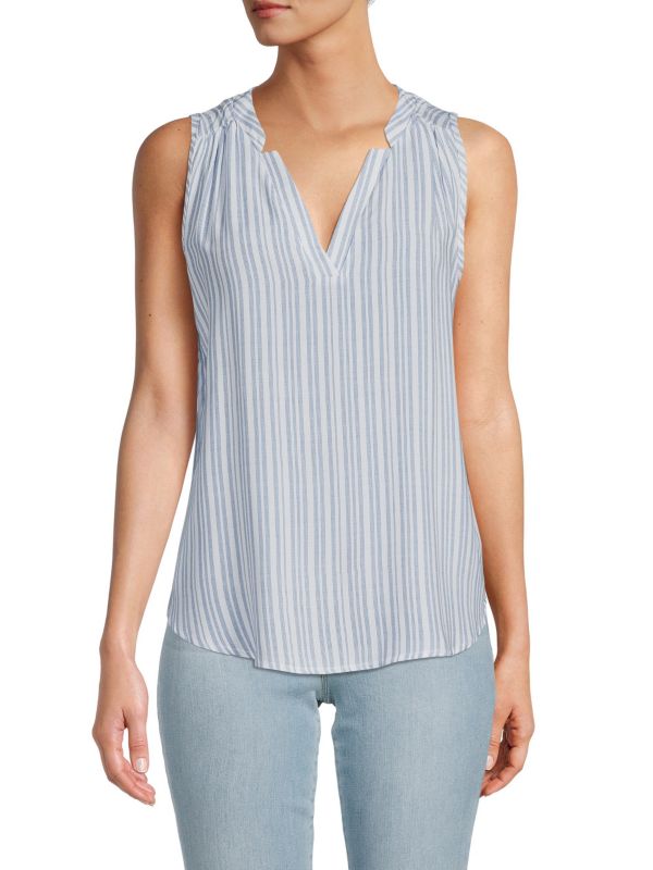 Renee C. Sleeveless Stripe Top